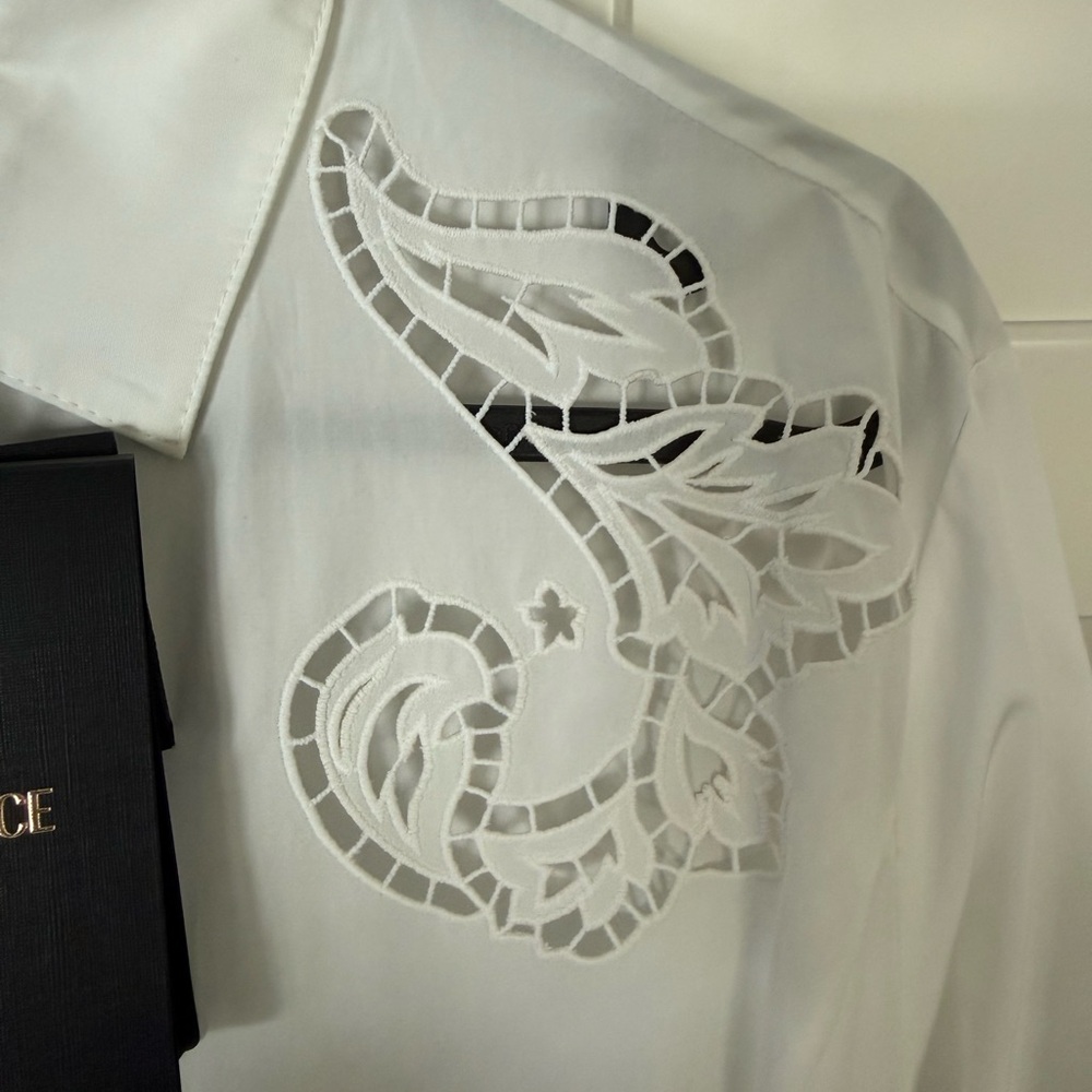Versace sangallo embroidered shirt dress IT 40 - Picture 5 of 10